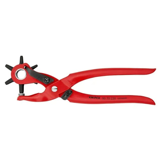 KNIPEX Revolverlochzange, Rot, 220 mm