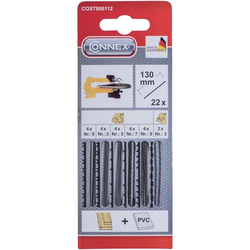 CONNEX Maschinenlaubsägeblätter, Länge: 130 mm, Metall - silberfarben