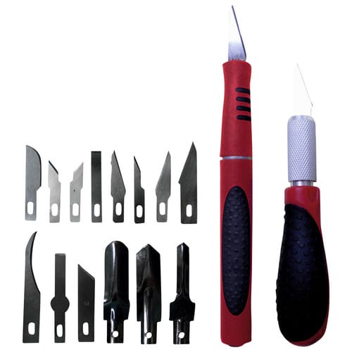 CON:P Bastlermesserset, schwarz/rot/silberfarben, Metall