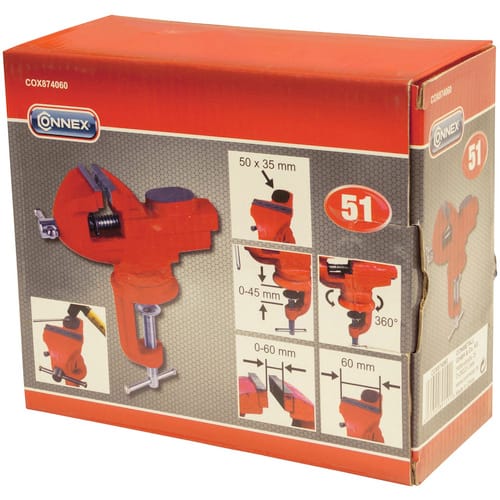 CONNEX Schraubstock, Stahl - rot