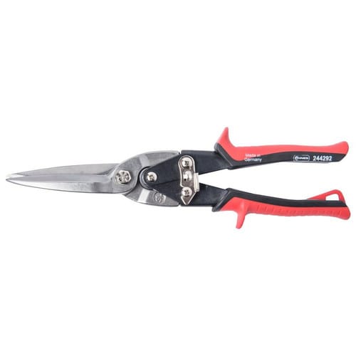 CONNEX Hebelblechschere, Geradeschneidend, schwarz/rot, Metall/Kunststoff