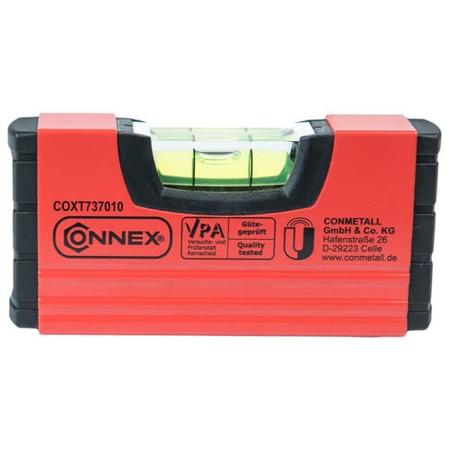 CONNEX Wasserwaage, Länge: 10 cm, rot/schwarz