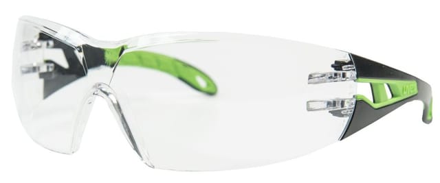 UVEX Schutzbrille, Kunststoff, schwarz/grün - weiss