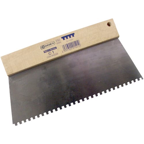 CONNEX Zahnspachtel, Länge: 24,5 cm, Stahl/Holz - silberfarben