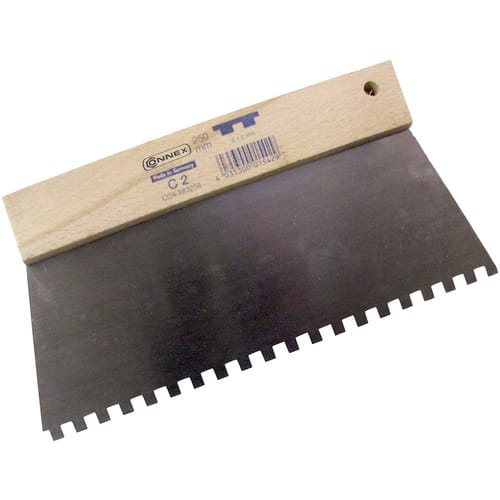 CONNEX Zahnspachtel, Länge: 24,5 cm, Holz/Stahl - silberfarben