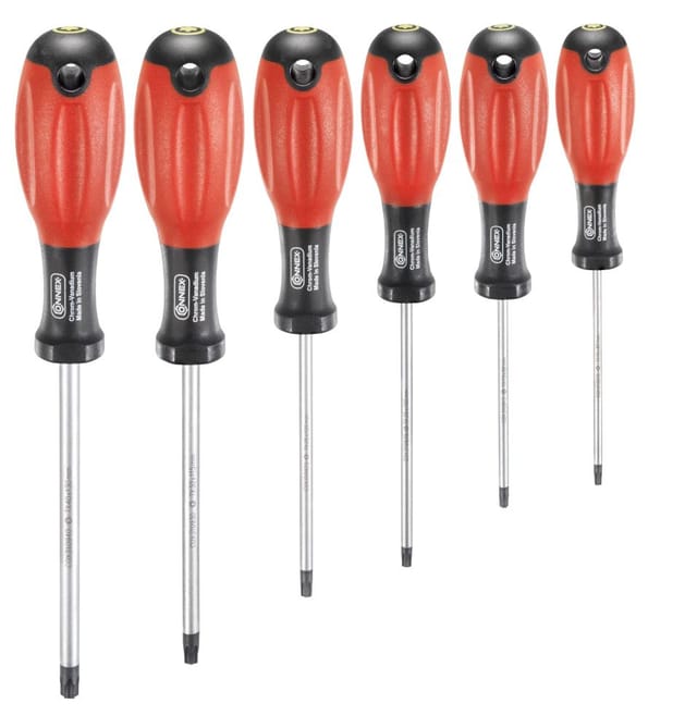 CONNEX Schraubendrehersatz, Metall, T, 6-tlg., 467g - rot