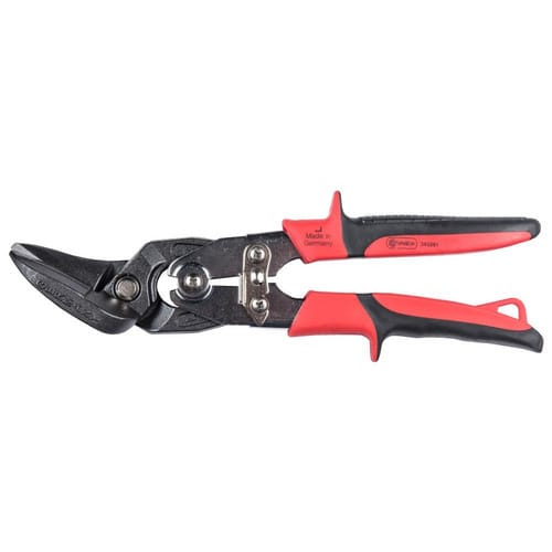 CONNEX Hebelblechschere, linksschneidend, schwarz/rot/silberfarben, Kunststoff/Metall - bunt