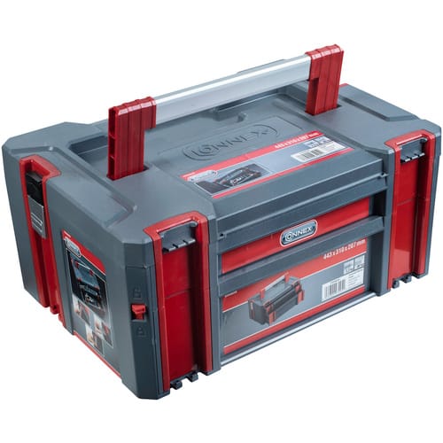 CONNEX Systembox, BxHxT: 44,3 x 20,3 x 31 cm, Kunststoff / Aluminium - grau