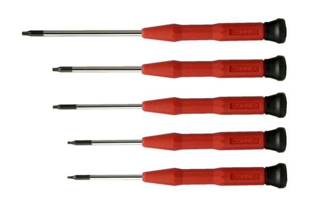 CONNEX Schraubendrehersatz, Stahl, T, 5-tlg., 102g - rot