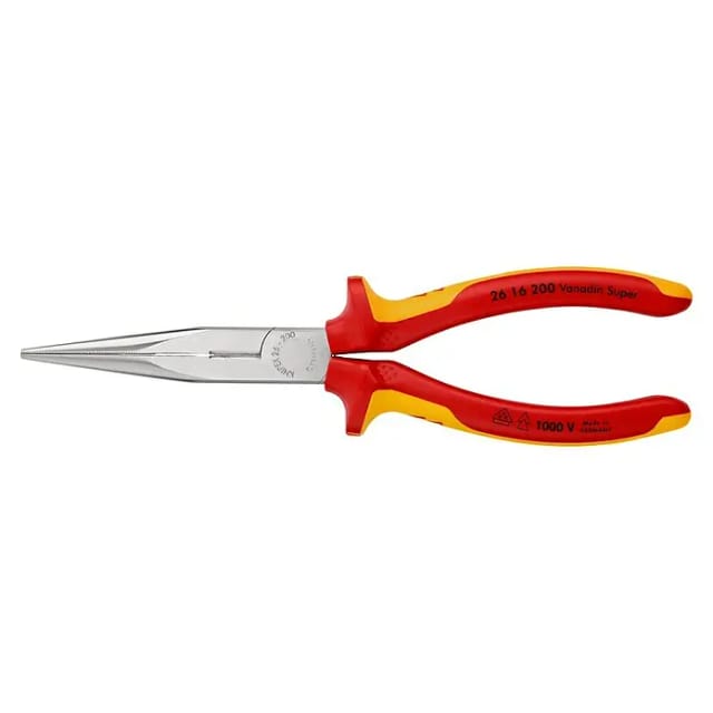KNIPEX Flachrundzange, Rot | Gelb, 200 mm