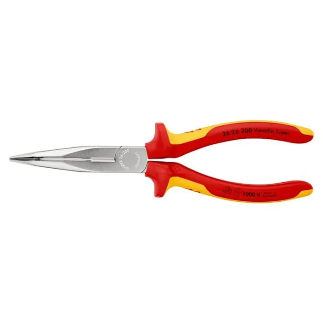 KNIPEX Flachrundzange mit Schneide, Rot | Gelb, 200 mm