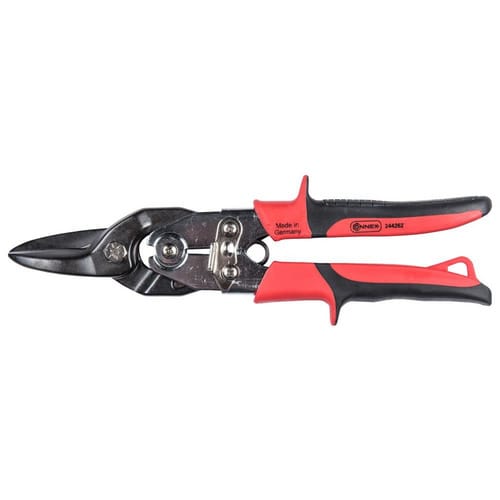 CONNEX Hebelblechschere, Geradeschneidend, rot/schwarz, Kunststoff/Metall