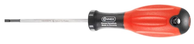 CONNEX Schraubendreher, Klingenlänge: 75 mm, Metall, Längsschlitz, 20g - rot