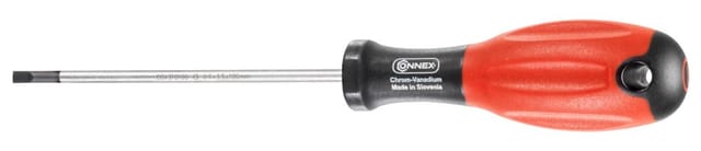 CONNEX Schraubendreher, Klingenlänge: 100 mm, Metall, Längsschlitz, 40g - rot