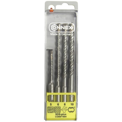 CONNEX Hammerbohrer-Set, SDS-plus, Ø 5/6/8/10 mm, 4 - silberfarben