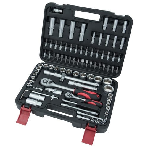 CONNEX Steckschlüsselsatz, 94-teilig, Schlüsselgröße: 4 – 14 (1/4"); 10 – 32 (1/2") mm - bunt