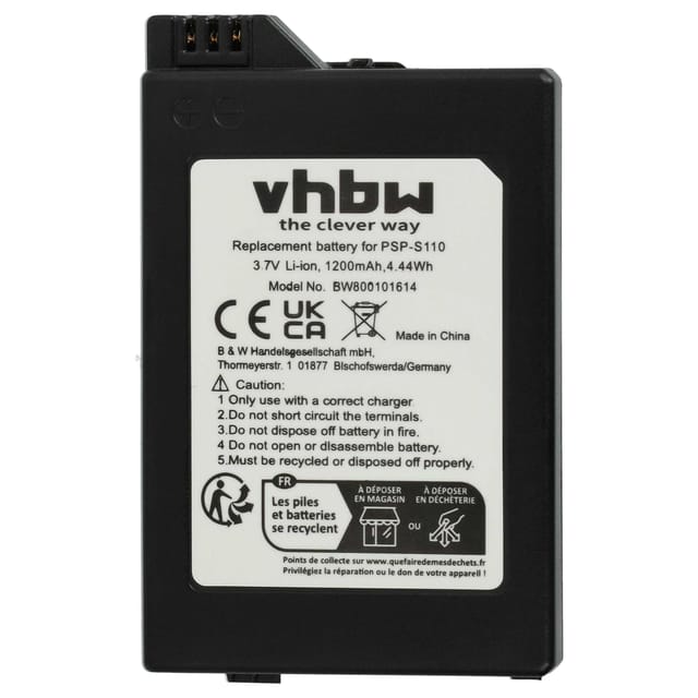 Vhbw - Akku Kompatibel Mit Sony Playstation Portable 2. Generation Slim & Lite Psp-2001, Psp-2002, Psp-3001, Psp-3002 (1200mah, 3,7v, Li-ion)