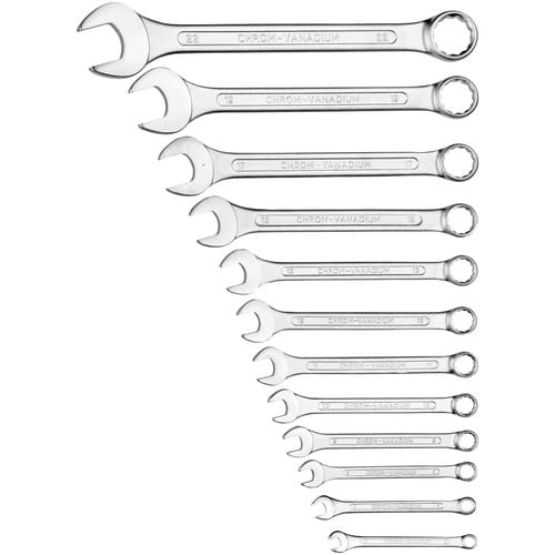 CONNEX Gabel-Ringschlüssel-Satz, 12-teilig, Schlüsselgröße: 6 - 22 mm - silberfarben