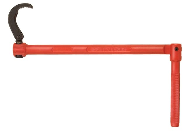 CONNEX Standhahnmutterschlüssel, Länge: 23,5 cm, Chrom-Vanadium-Stahl - rot