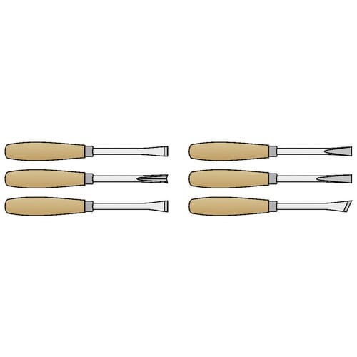 CONNEX Schnitzwerkzeug-Satz, silberfarben/beige, Holz