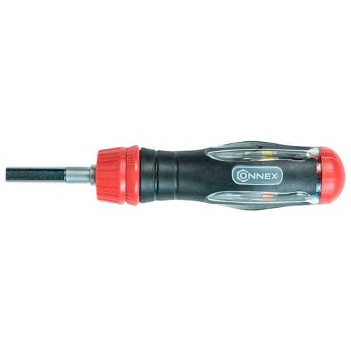 CONNEX Ratschen-Schraubendreher, Längsschlitz/PH/PZ/T, 244g - schwarz