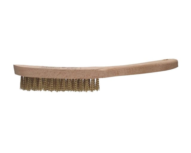 CONNEX Drahtbürste, 4-reihig Holz/Messing - beige