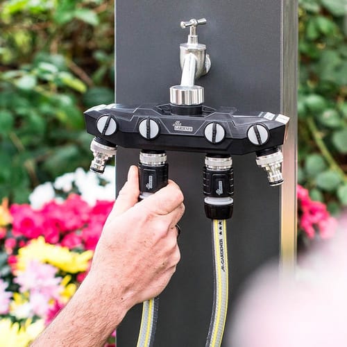 Mr. GARDENER Verteiler, Kunststoff, silberfarben/schwarz