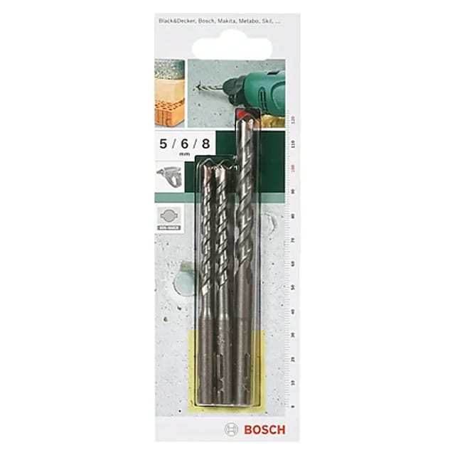 BOSCH Betonbohrer-Set, 3-teilig, SDS quick, 5 - 8 mm