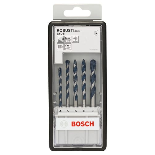 BOSCH Betonbohrer-Set CYL-5 , Robust Line, 4–8 mm, 5 -teilig - bunt