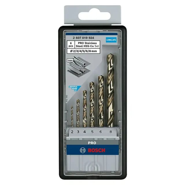 BOSCH Metallbohrer-Set, Robust Line, HSS-Co, 2–8 mm, 6-teilig