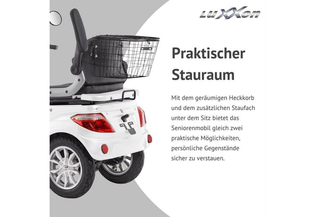 LuXXon Elektromobil »E3800«, max. 20 km/h, Reichweite: 65 km, weiß - weiss