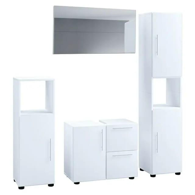 VCM Badmöbel-Set »Flandu«, 4 teilig, modern, mit Spiegel - weiss