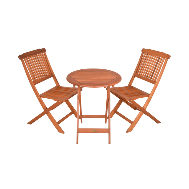 GARDEN PLEASURE Balkontischgruppe »Prag«, Holz, 3-teilig - braun