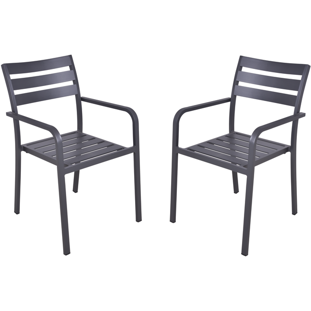 GARDEN PLEASURE Gartenstuhl »Treviso«, 2er Set, BxTxH: 55 x 63 x 88 cm, Aluminium - schwarz