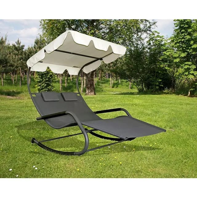 GARDEN PLEASURE Schaukelliege »Serifos«, Stahl/Textilen - schwarz