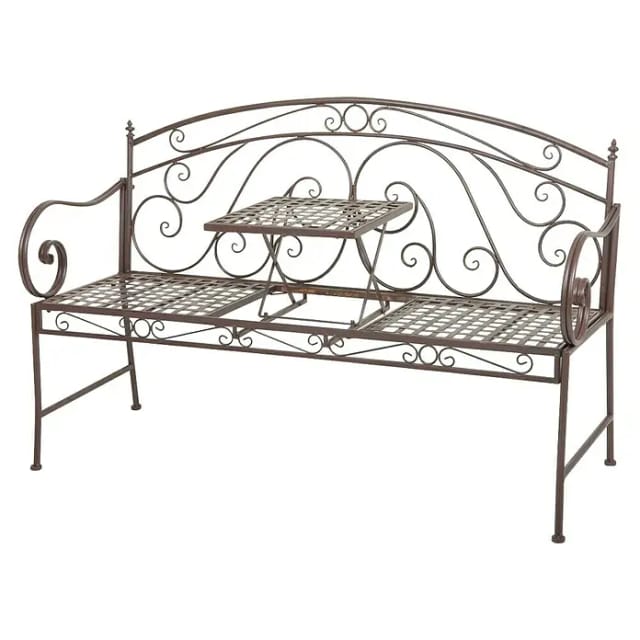 GARDEN PLEASURE Bank »SAKET«, Stahl, BxHxT: 55 x 96 x 148 cm - braun