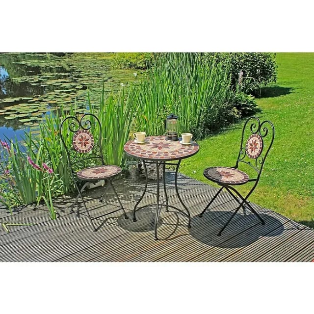 GARDEN PLEASURE Balkonmöbelset »Amarillo«, Metall, 3-teilig - schwarz
