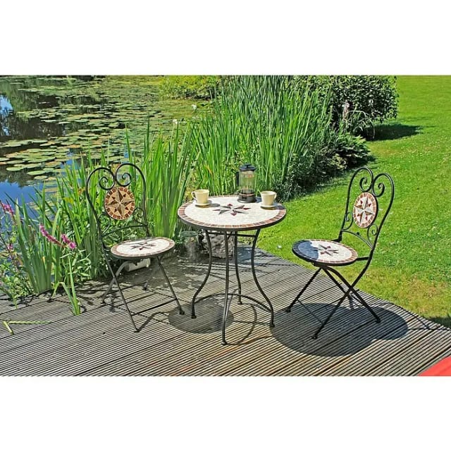 GARDEN PLEASURE Balkonmöbelset »Amarillo«, Metall, 3-teilig - grau