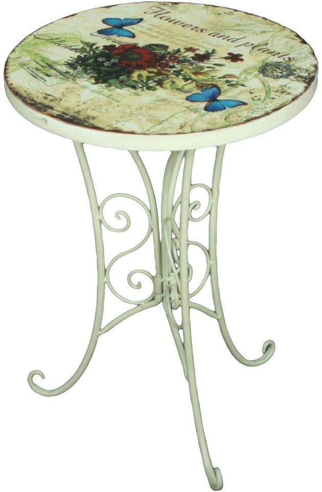 GARDEN PLEASURE Beistelltisch-Set »FLORAL«, Ø: 38 cm, Eisen - bunt