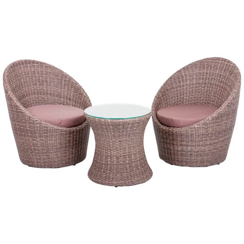 GARDEN PLEASURE Club-Set, Kunststoff, 3-teilig - braun
