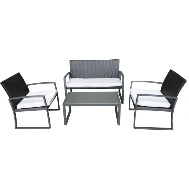 GARDEN PLEASURE Gartenmöbelset »Garda«, Kunststoff, 4-teilig - grau