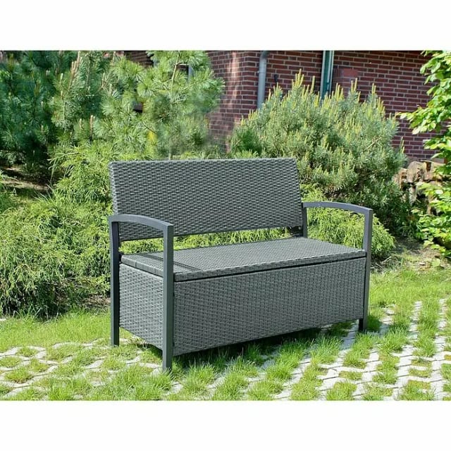 GARDEN PLEASURE Bank, Rattan/Aluminium, BxHxT: 117 x 86 x 58 cm - braun