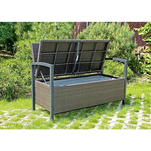 GARDEN PLEASURE Bank »FERRARA«, Aluminium/Kunststoff, BxHxT: 117 x 86 x 58 cm - braun