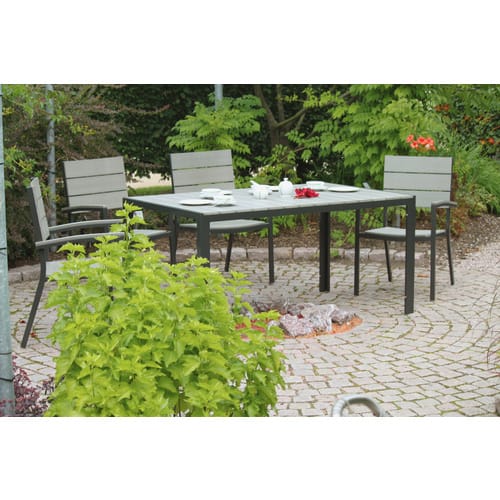 GARDEN PLEASURE Gartenmöbelset, 6 Sitzplätze, Aluminium/Kunststoff - grau