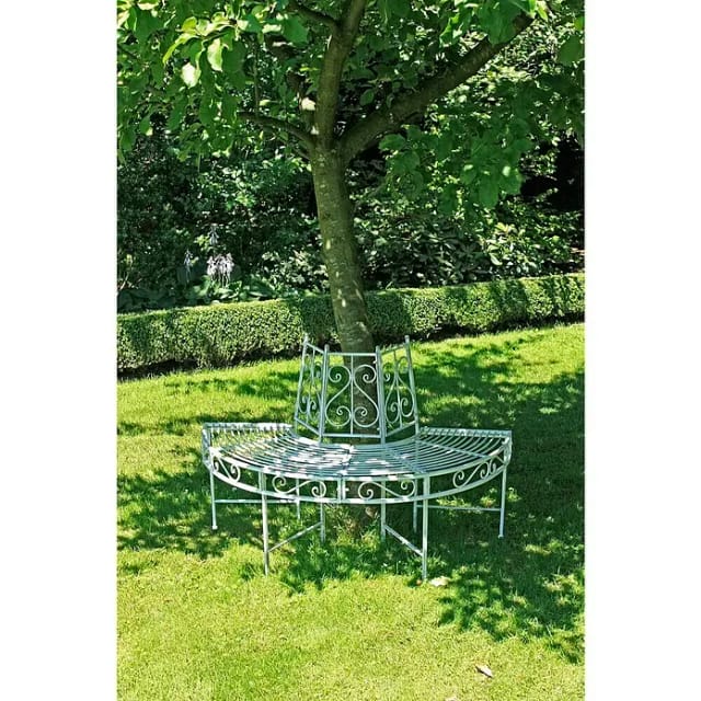 GARDEN PLEASURE Baumbank »Varda«, Stahl, BxHxT: 124 x 82 x 63 cm - weiss