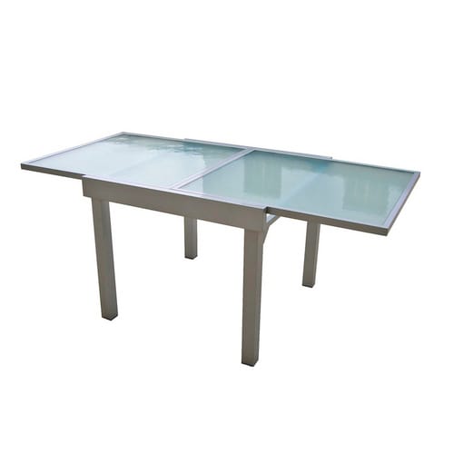 GARDEN PLEASURE Ausziehtisch »LOLA«, BxL: 90 x 180 cm, Glas - grau