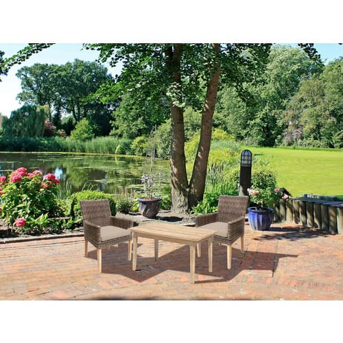 GARDEN PLEASURE Gartenmöbelset, Kunststoff, 3-teilig - braun