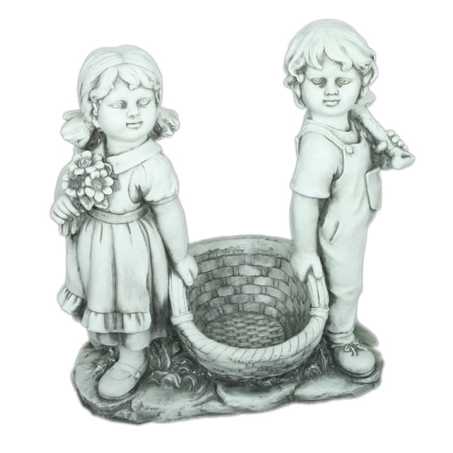 GARDEN PLEASURE Gartenfigur, Junge und Mädchen, Glasfaser/Magnesia - bunt