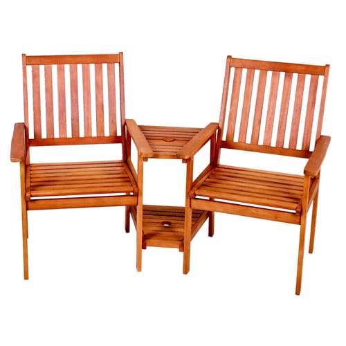 GARDEN PLEASURE Garten-Doppelsessel, Holz, 1-teilig - beige