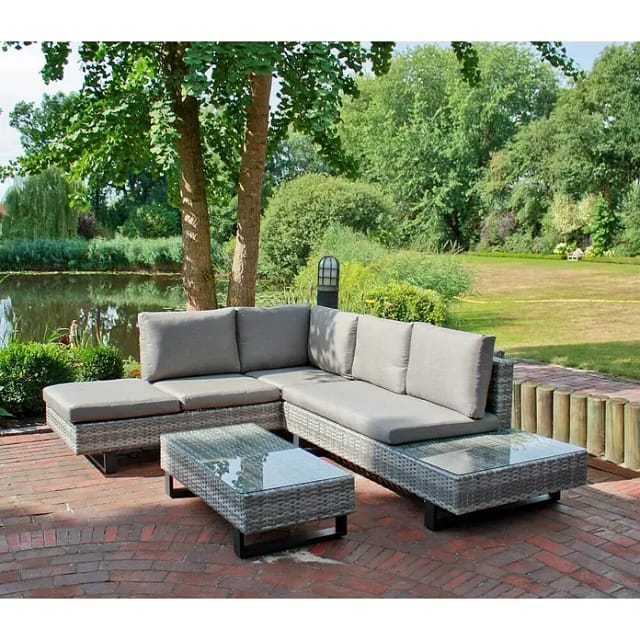 GARDEN PLEASURE Eckloungeset »Cadiz«, 5 Sitzplätze, Aluminium/Kunststoff - beige